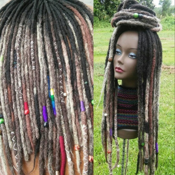 long black blonde brown ombre synthetic dreadlocks